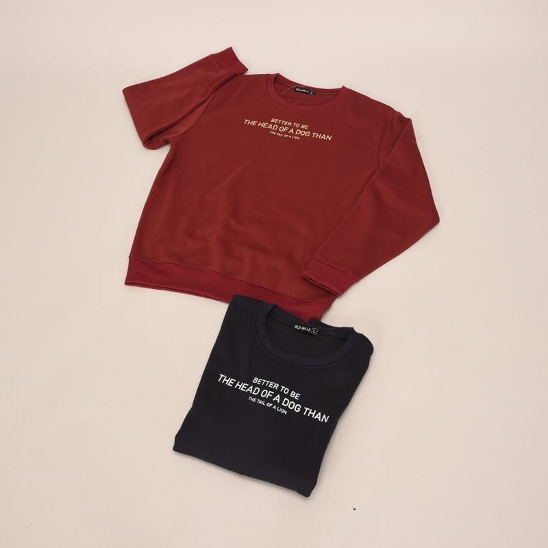 紳士大寸裏起毛クルートレーナロゴプリント1