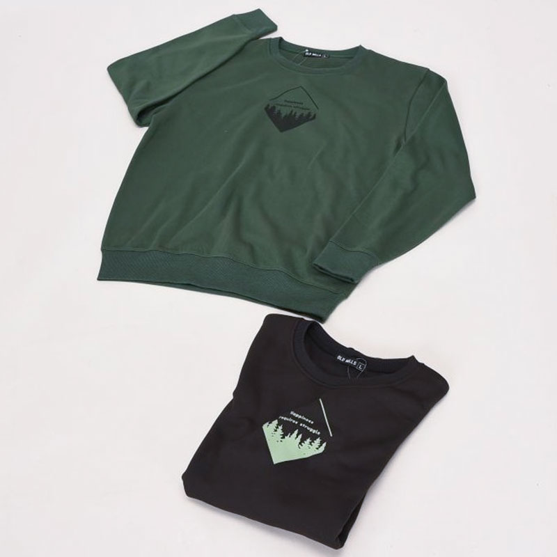 紳士大寸裏起毛クルートレーナアウトドア柄1