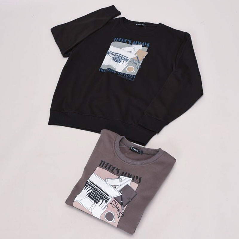 紳士大寸裏起毛クルートレーナーモチーフ柄4