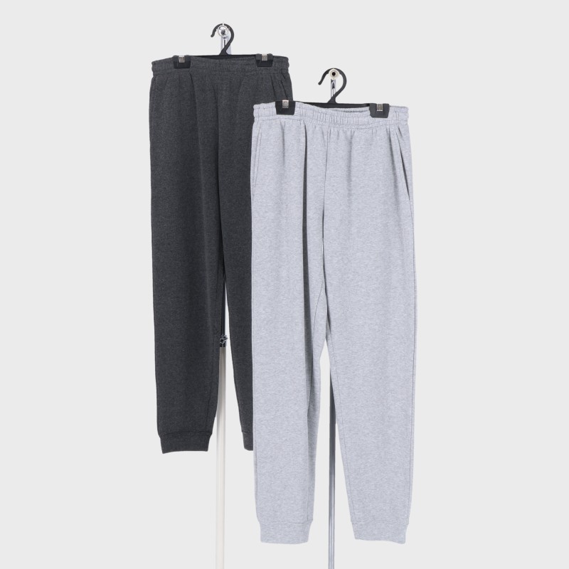 婦人大寸綿混裏起毛裾リブスウェットパンツ