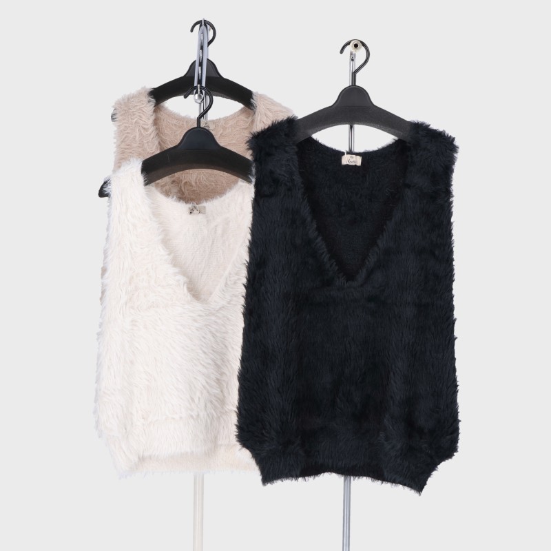 婦人5Gシャギーニットベスト