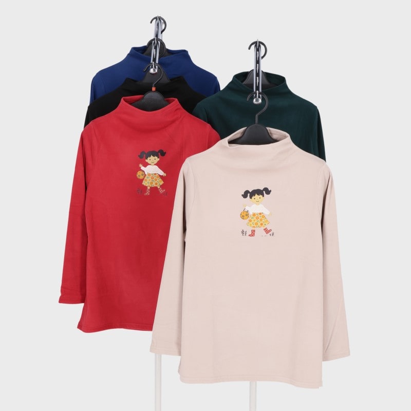 婦人ピーチ起毛モチーフTシャツ