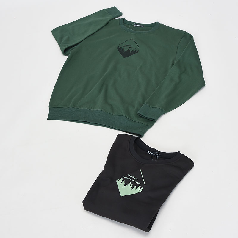 紳士大寸裏起毛クルートレーナアウトドア柄1