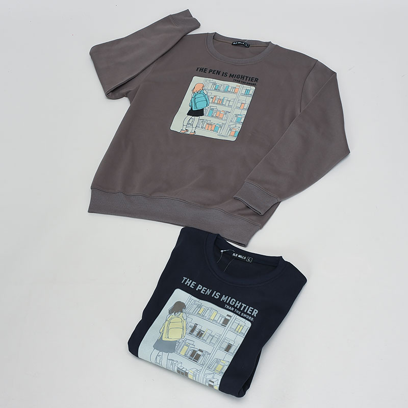 紳士裏起毛クルートレーナーモチーフ柄1