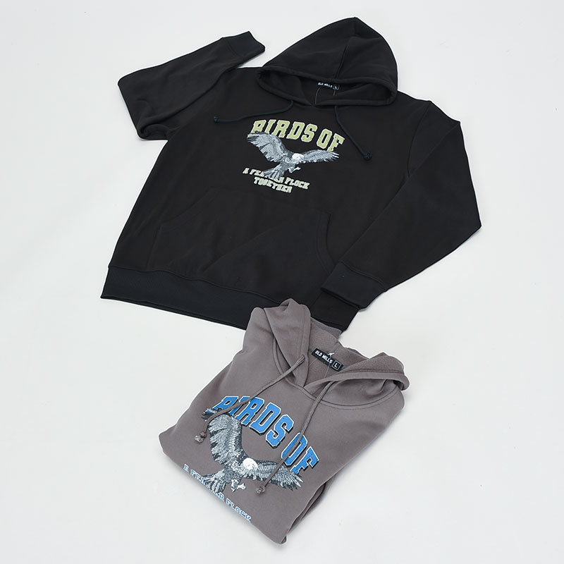 紳士裏起毛プルパーカーヴィンテージ柄