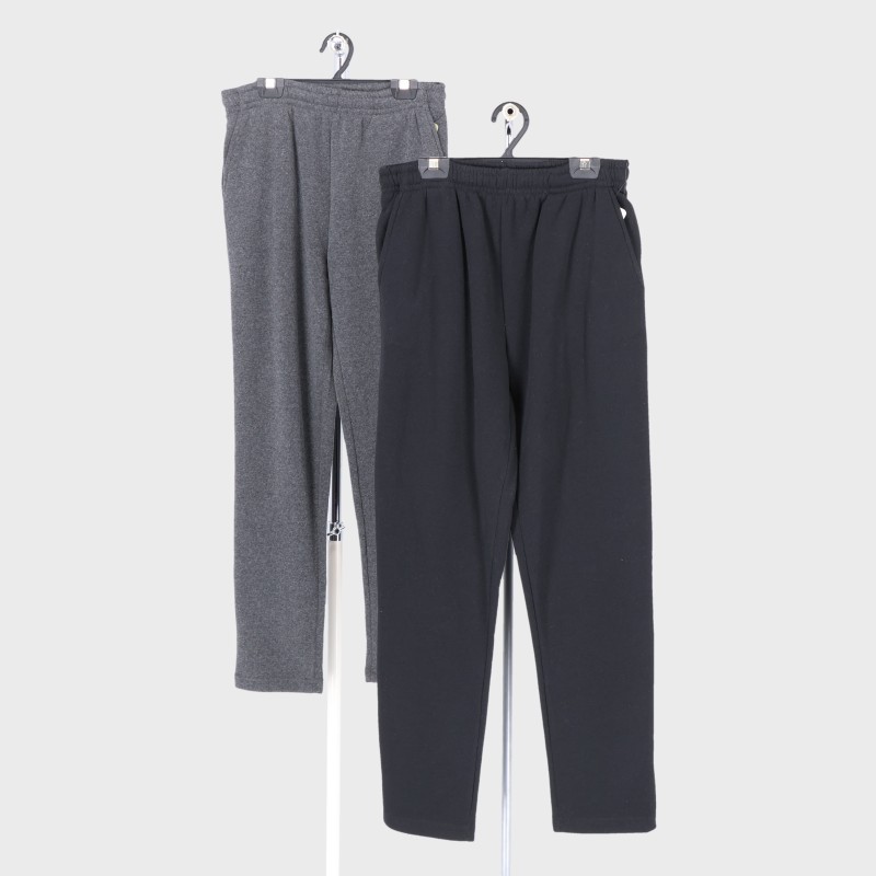 婦人大寸綿混裏起毛ストレートパンツ