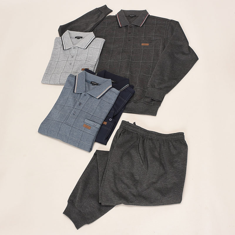 紳士大寸ダンボール前身格子ポロスーツ