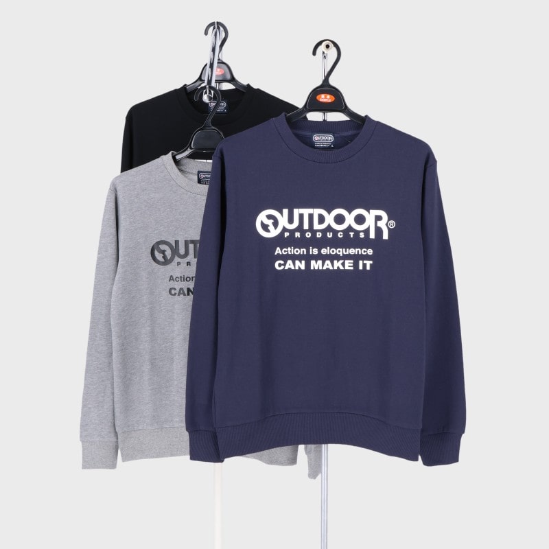 紳士ブランド裏起毛プリントクルートレーナー