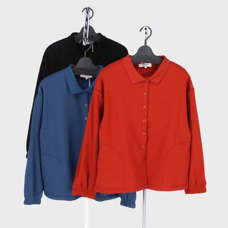 婦人裏シャギー襟付きカーディガン