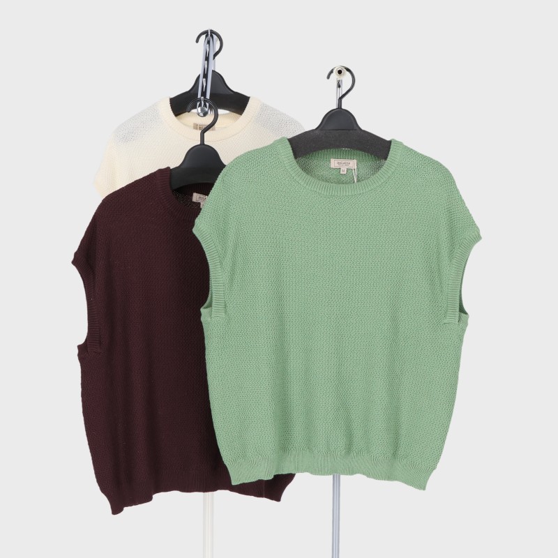 婦人7G綿混鹿の子ワイドベスト