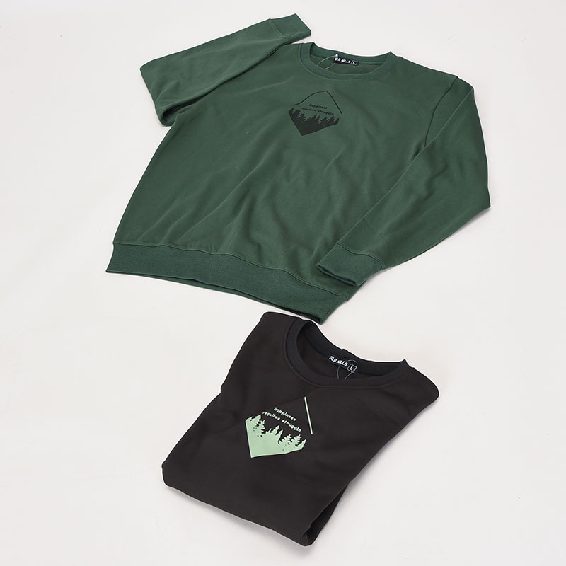 紳士裏起毛クルートレーナーアウトドア柄1