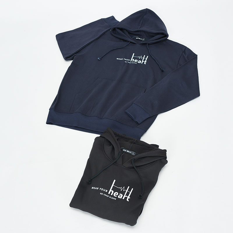 紳士大寸裏起毛プルパーカーシンプル柄1