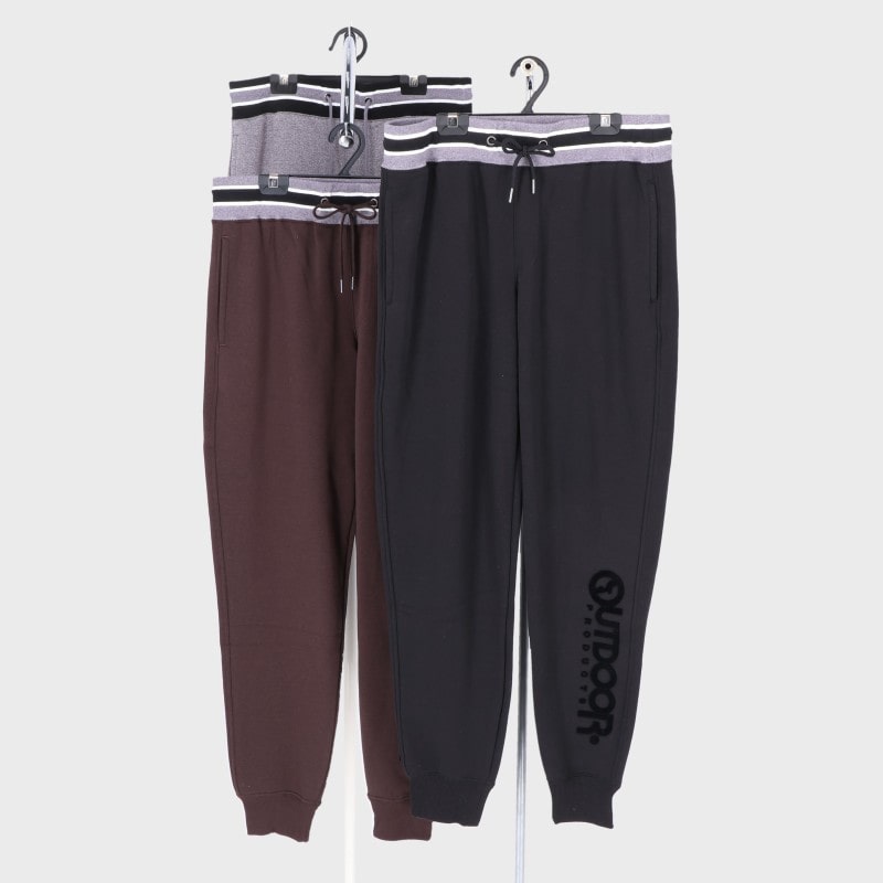 紳士ブランド裏起毛刺繍入りロングパンツ