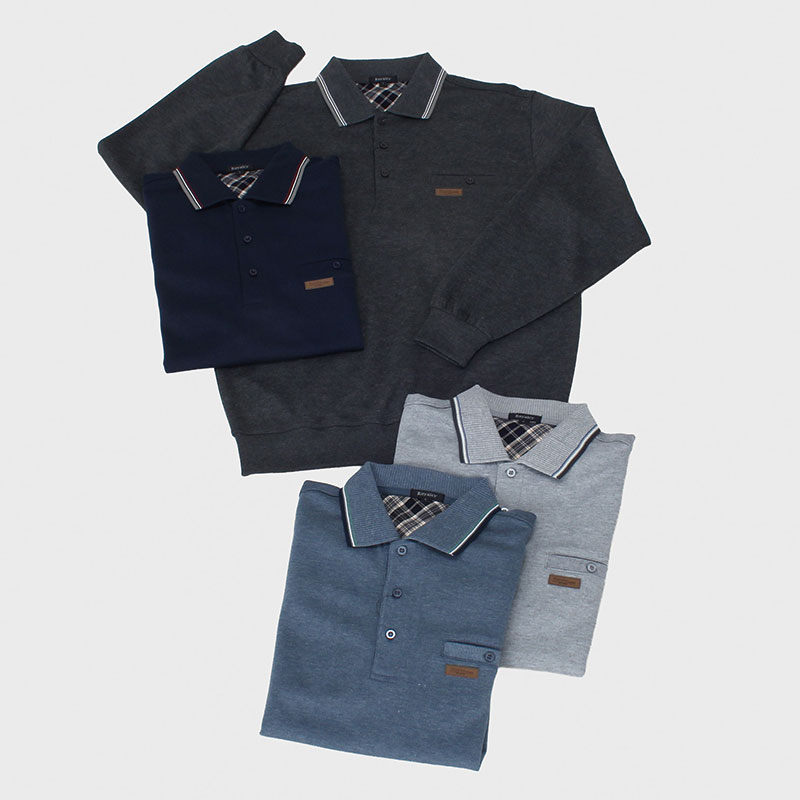 紳士大寸ダンボール無地ポロトレーナー