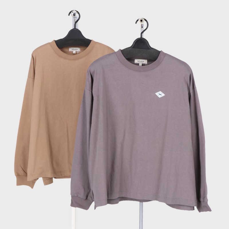 婦人長袖無地Tシャツ