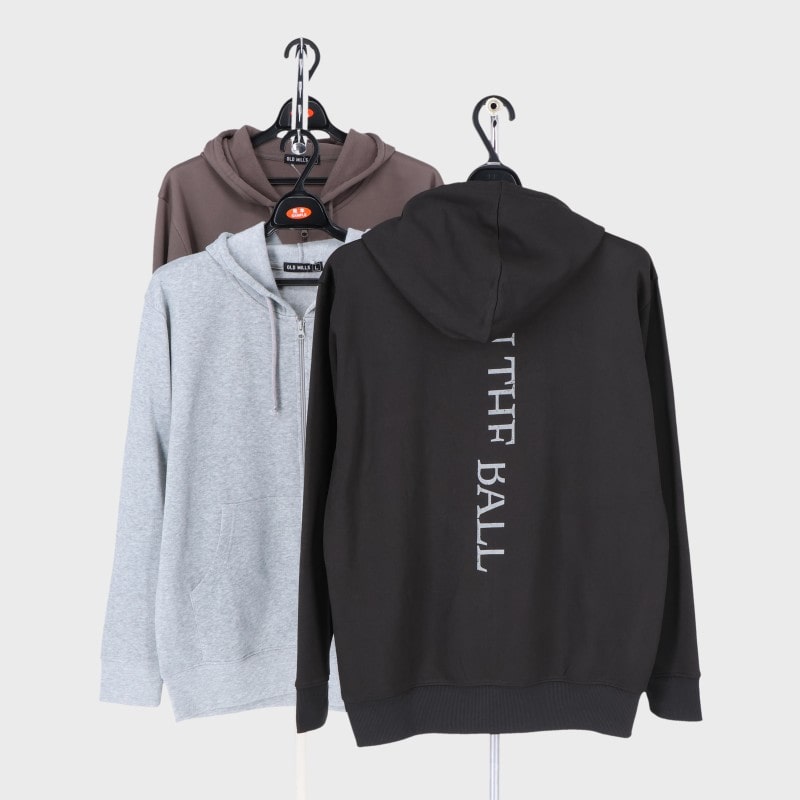 紳士裏起毛フルジップバックプリント