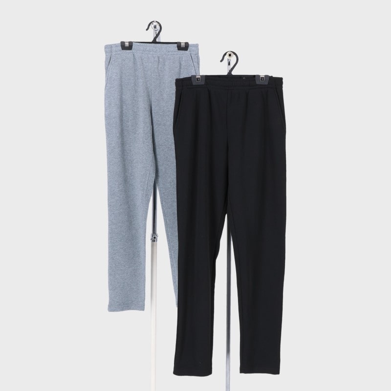 婦人大寸裏起毛ストレートパンツ