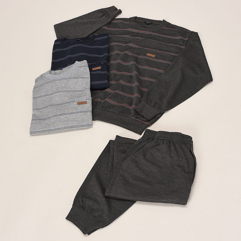 紳士大寸ダンボール前身プリント丸首スーツ