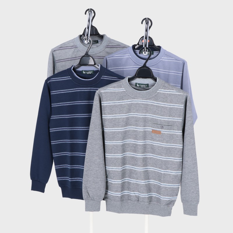 紳士小寸長袖ダンボール丸首トレーナーS寸