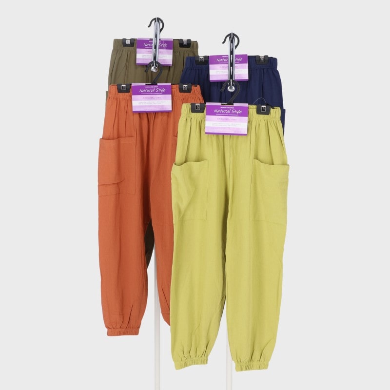 婦人柔らか綿バルーンパンツ