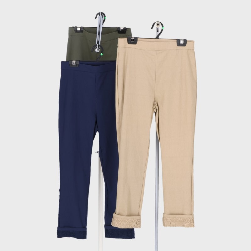 婦人麻混ハイテンションクロプトパンツ