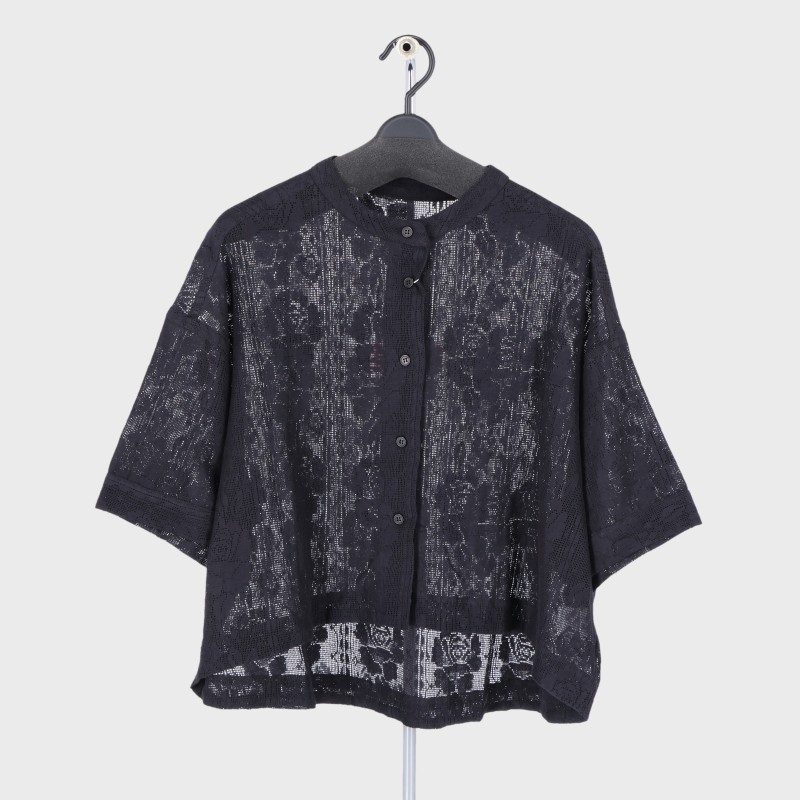 婦人綿100%フラワーレースブラウス