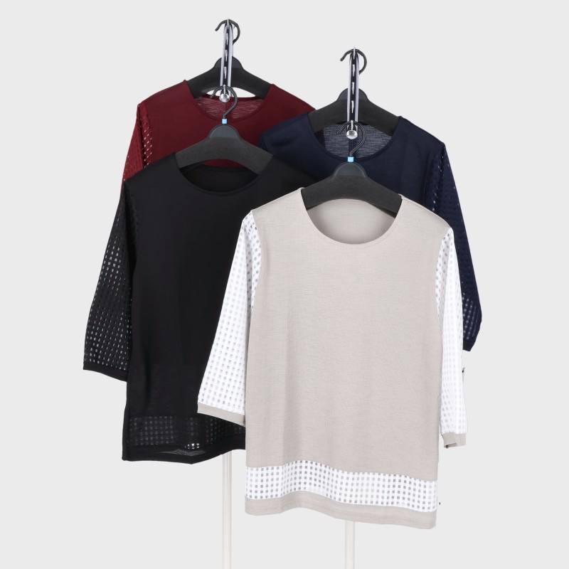 婦人異素材切替えTシャツ