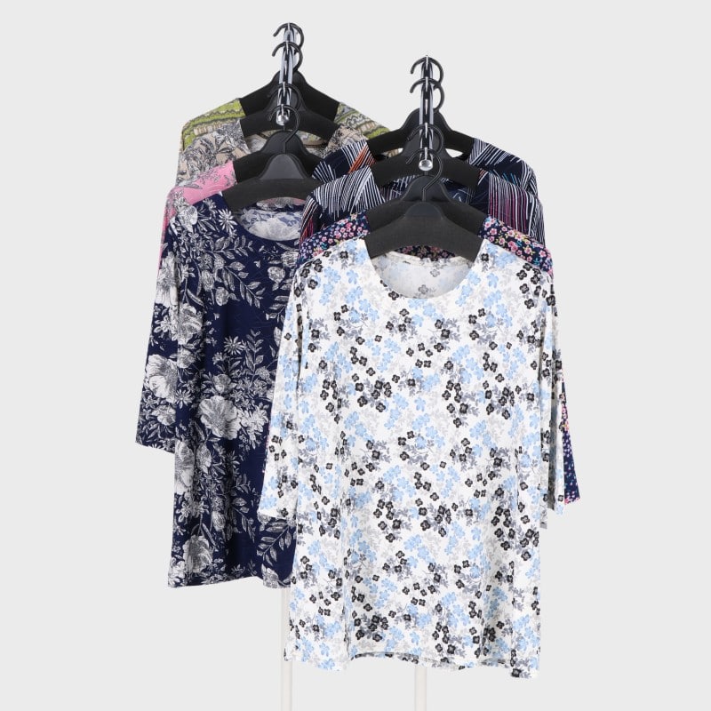 婦人7分袖プリントチュニック