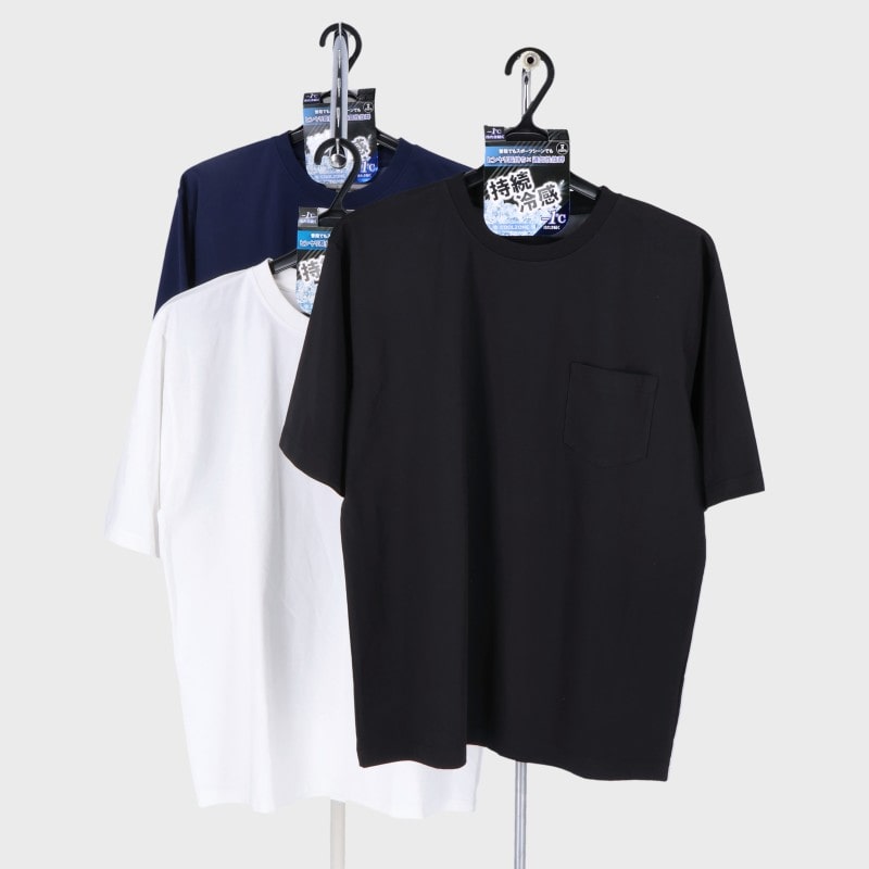 紳士半袖持続冷感片ポケTシャツ