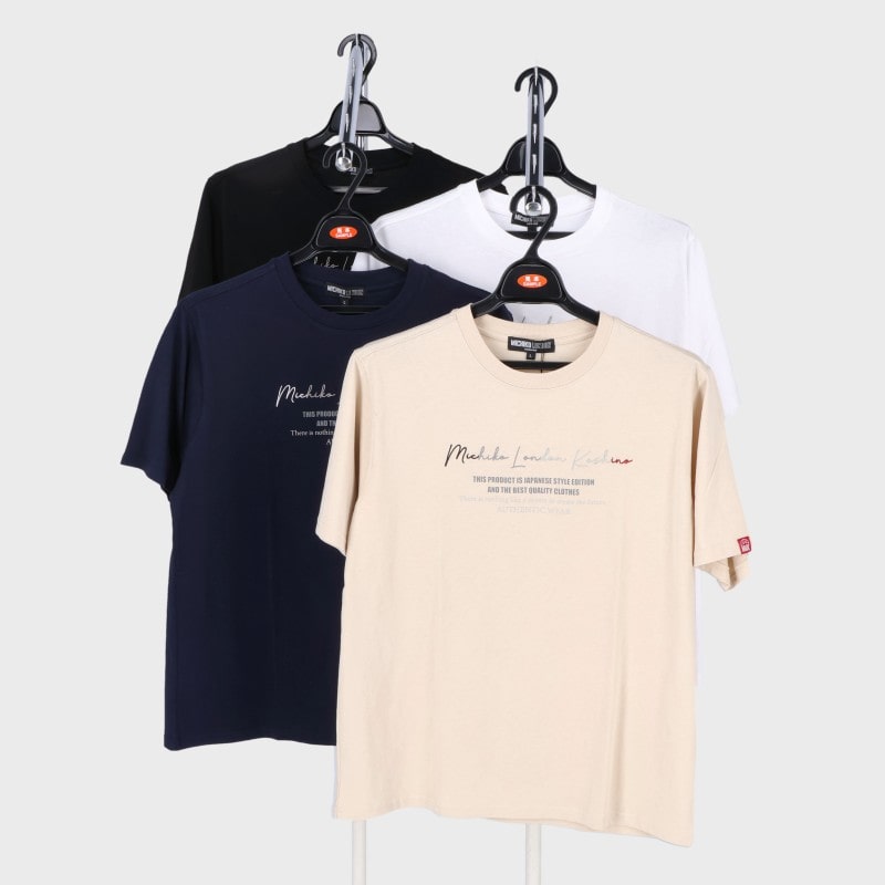 紳士半袖ブランドロゴ刺繍Tシャツ