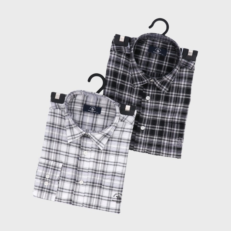 紳士長袖ブランドサッカー格子シャツ