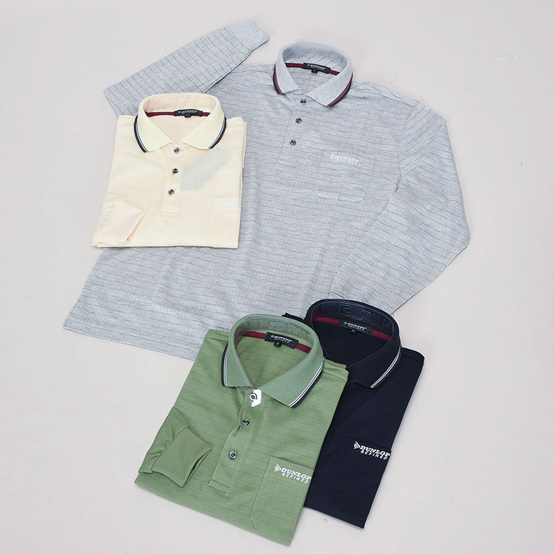 紳士長袖ブランド格子ポロシャツ