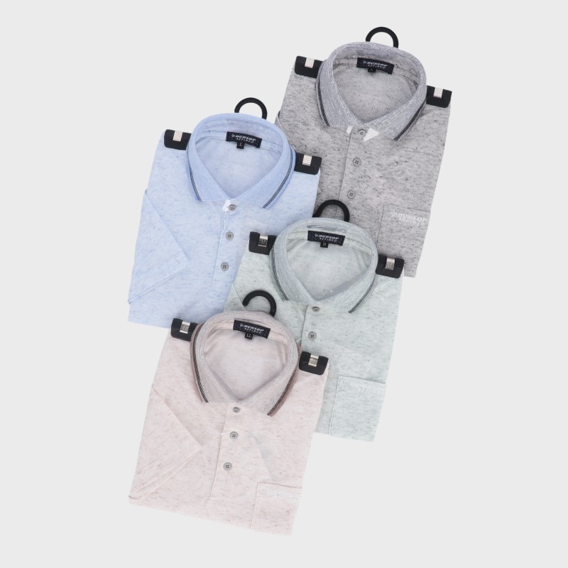 紳士大寸ブランド半袖鹿の子ポロシャツ