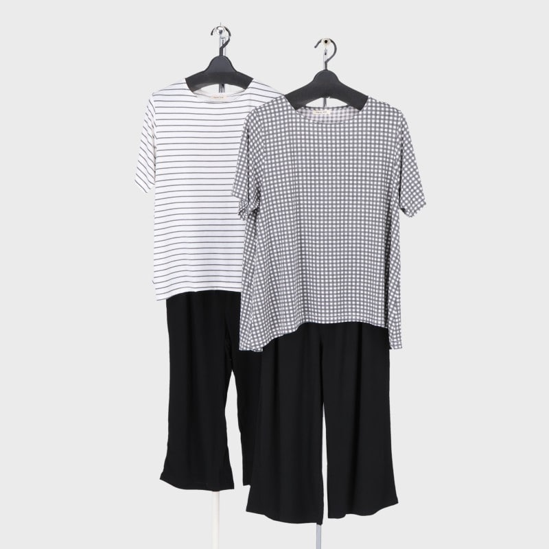 婦人半袖Tシャツ+七分丈パンツ上下セット
