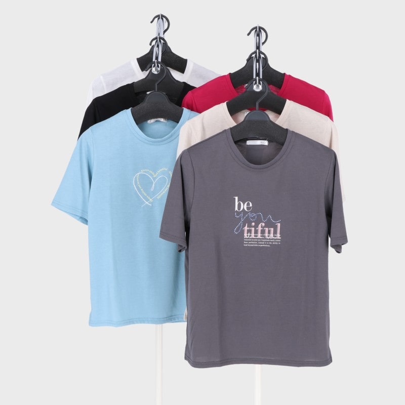 婦人半袖プリントTシャツ2柄