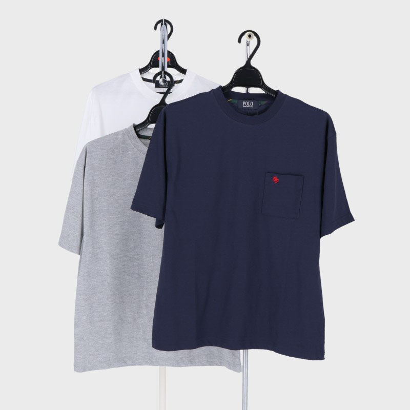 紳士POLO無地半袖片ポケシャツ