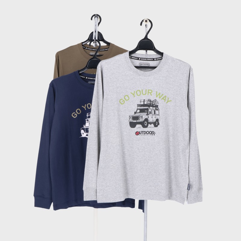 紳士長袖ブランドプリントTシャツ