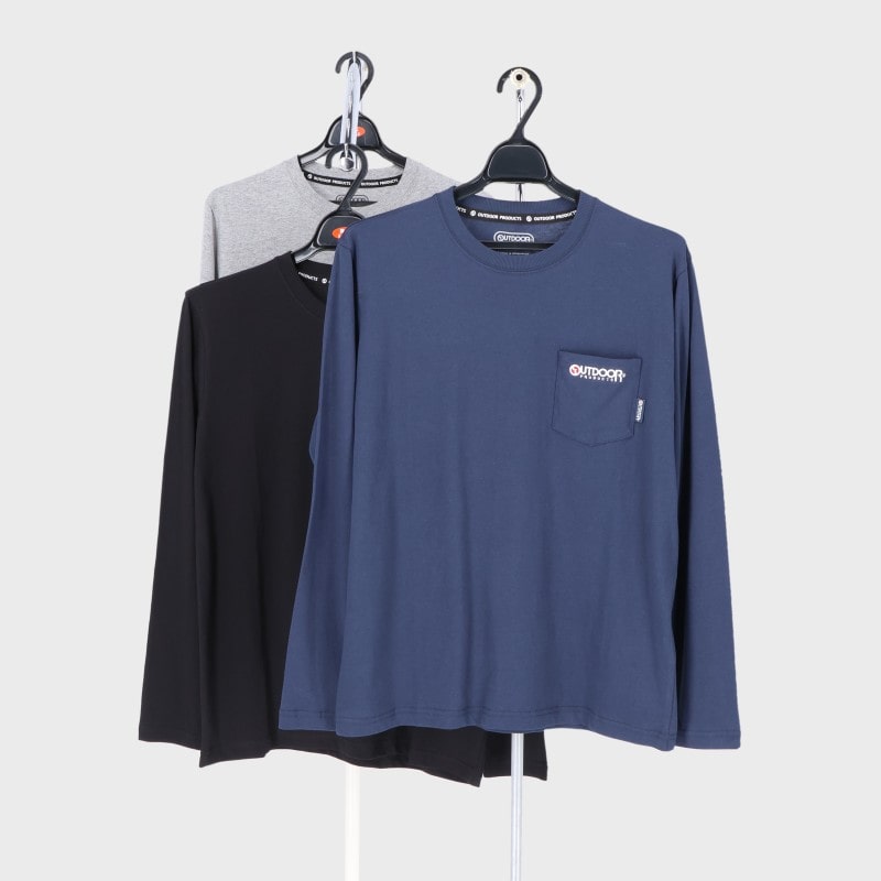 紳士長袖ブランド片ポケTシャツ