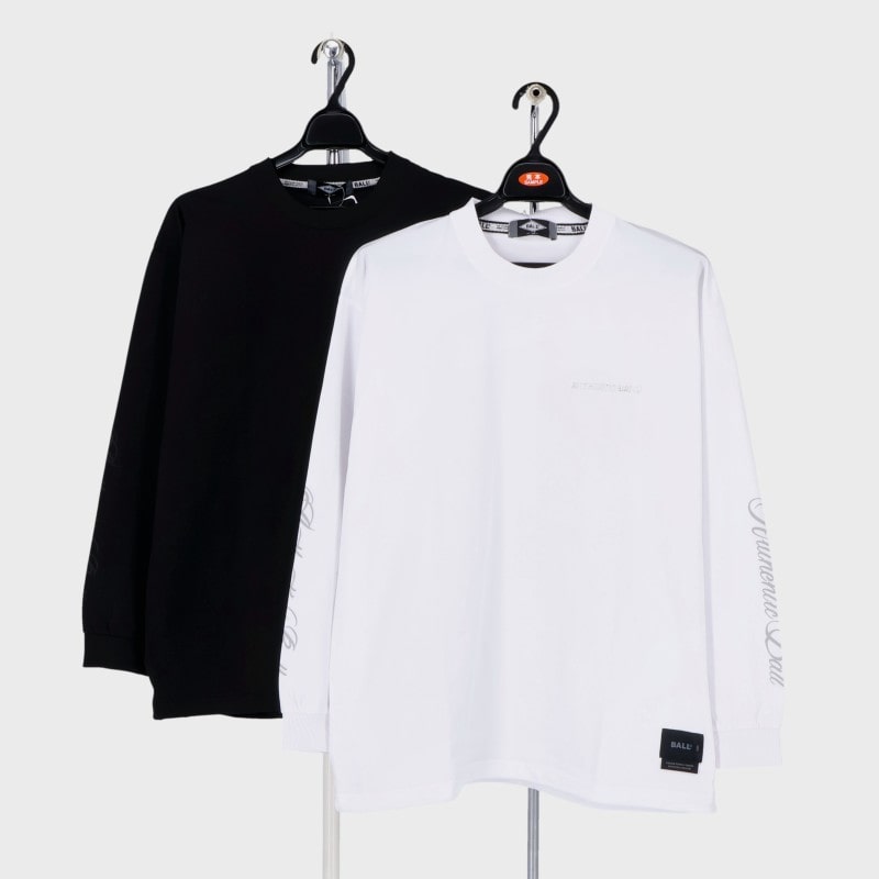 紳士長袖BALLプリントTシャツ