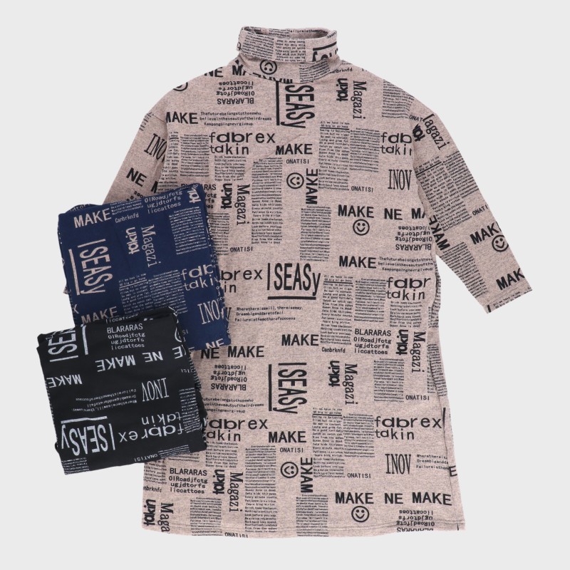 【バンドル】婦人裏起毛プリントワンピース