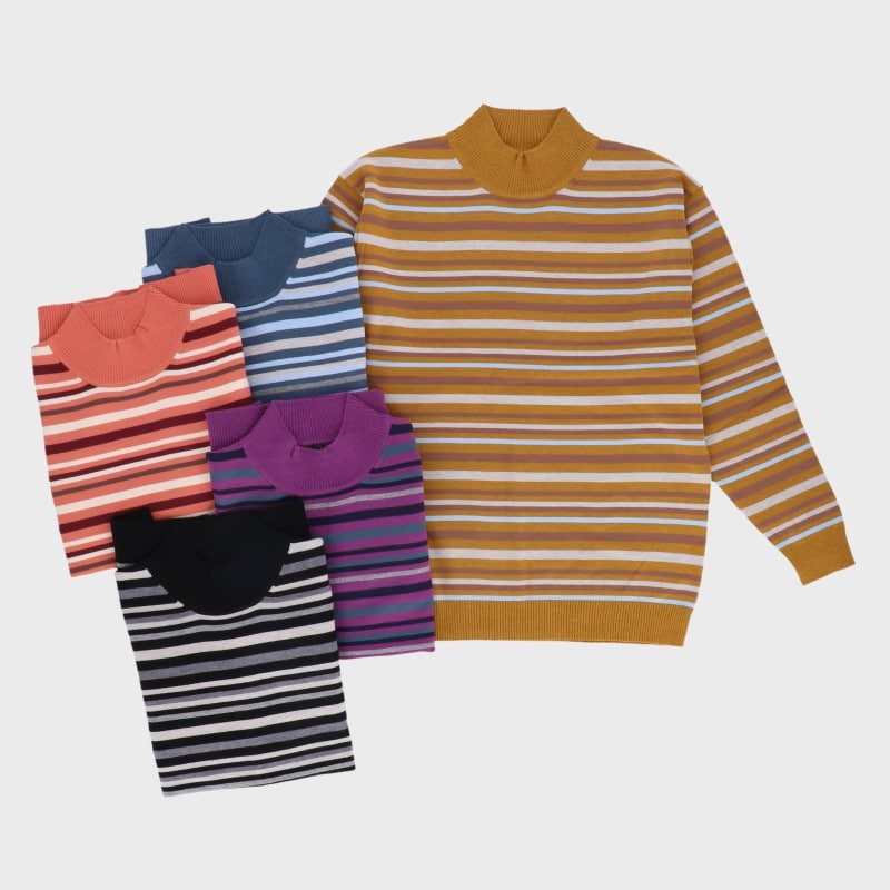 【バンドル】婦人マルチボーダーニット