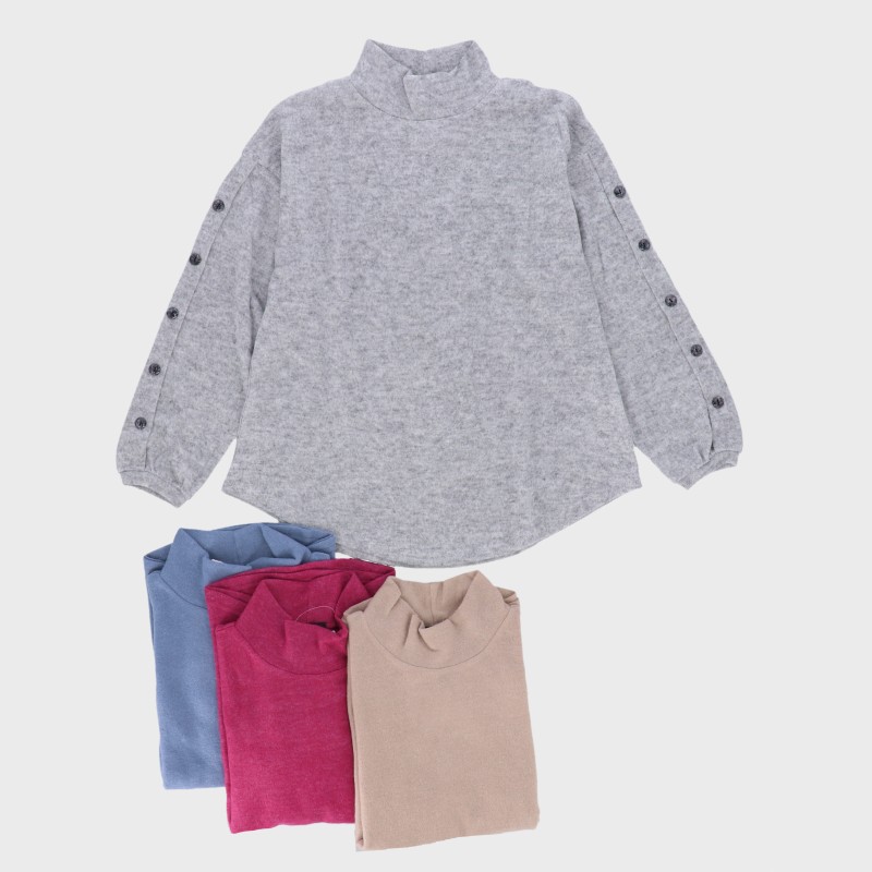 【バンドル】婦人表起毛袖ボタン使いTシャツ