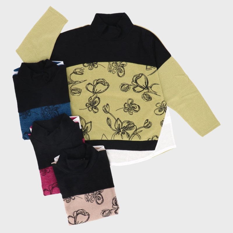 【バンドル】婦人表起毛切り替えTシャツ