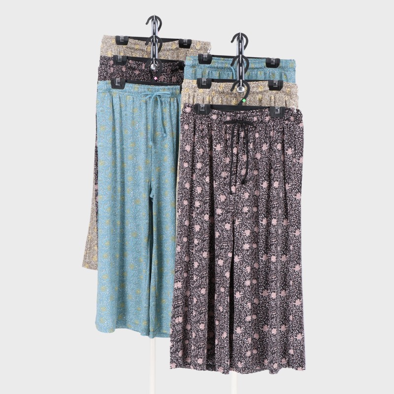 【バンドル】婦人7分丈ブルガリ葉っぱ柄パンツ