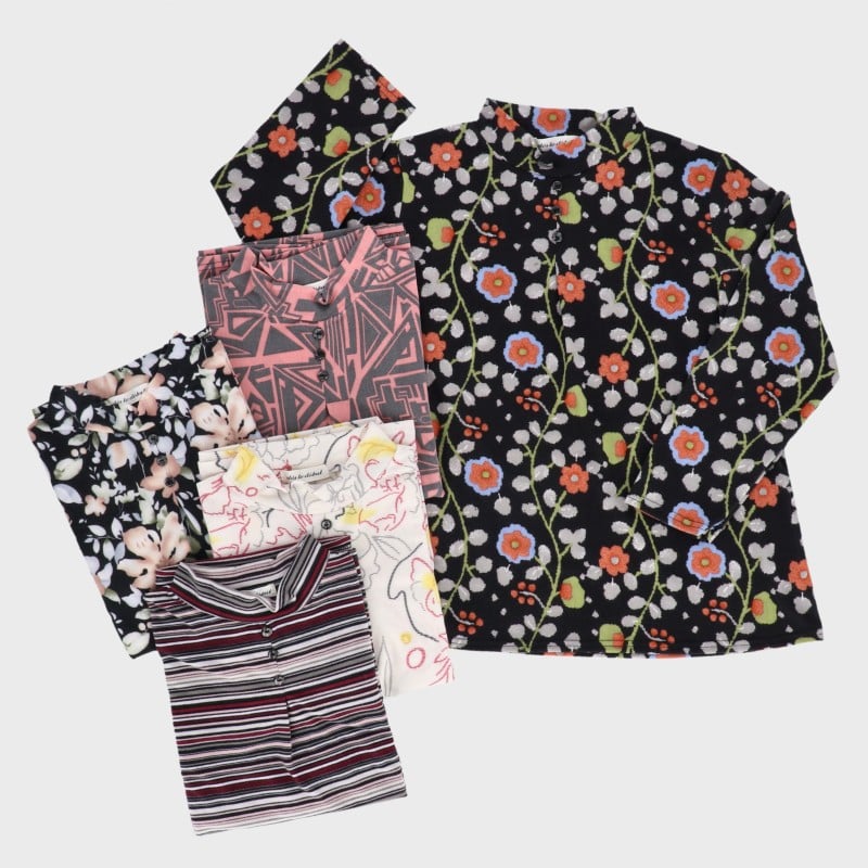 【バンドル】婦人表起毛3つボタンプリントTシャツ