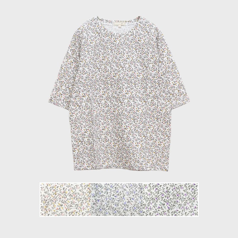 【バンドル】婦人大寸5分袖総柄プリントTシャツ