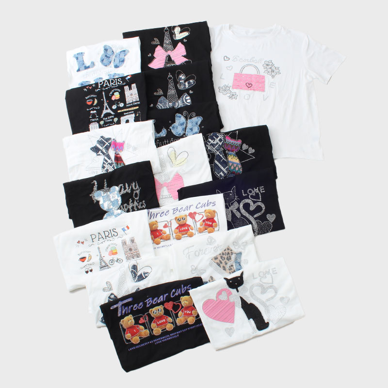 【バンドル】婦人半袖ハピス付きTシャツ