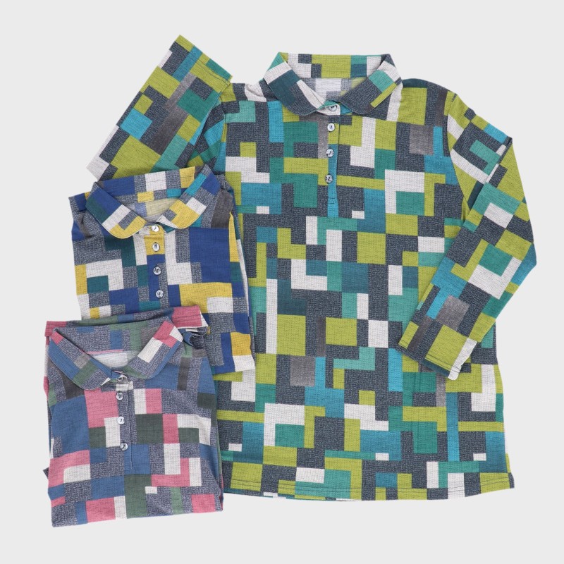 【バンドル】婦人チビ衿プリントチュニック