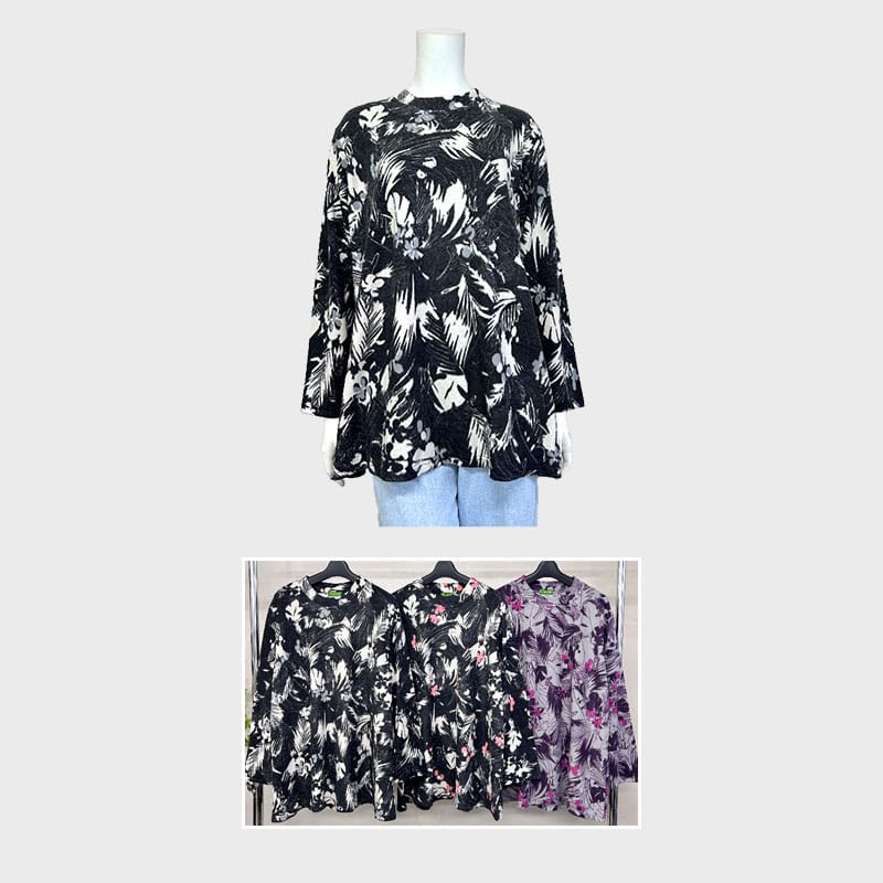 【バンドル】婦人3L表起毛プリントチュニック