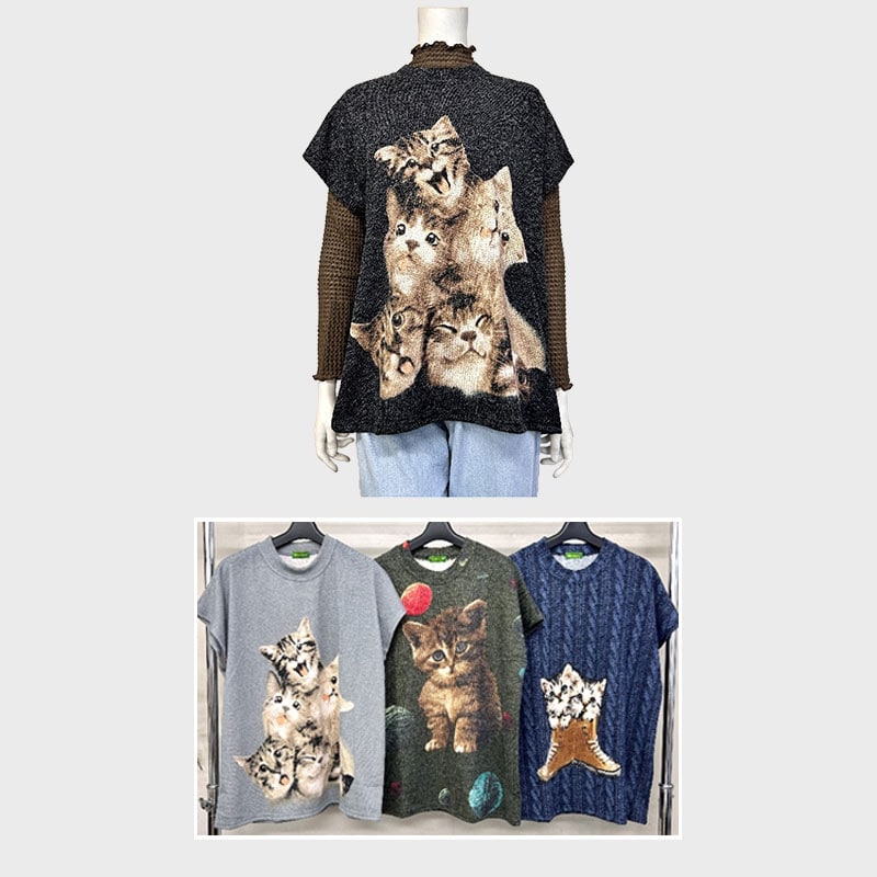 【バンドル】婦人起毛トプリントベスト